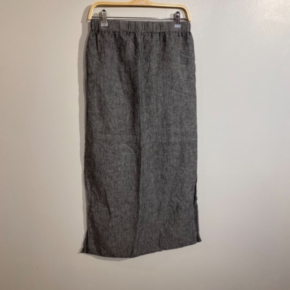 Max Studio Linen skirt 100% pockets drawstring waist maxi length - Picture 2 of 9